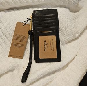 Margot New York Genuine Leather Women's Faye Card Case in Black